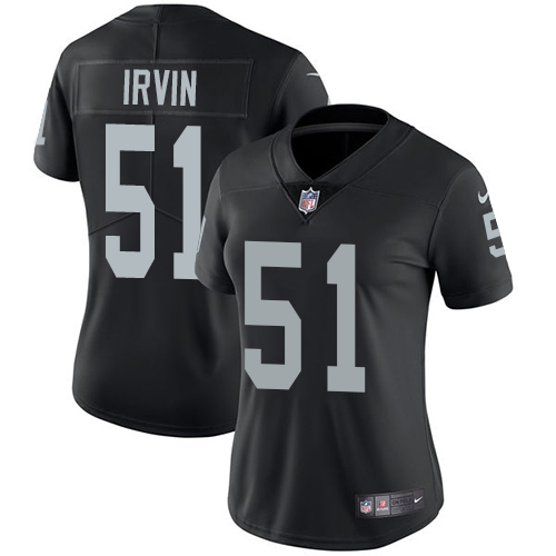 Nike Raiders #51 Bruce Irvin Black Team Color Women's Stitched NFL Vapor Untouchable Limited Jersey - Click Image to Close